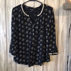 Lucky Brand black/white top. SZ XL